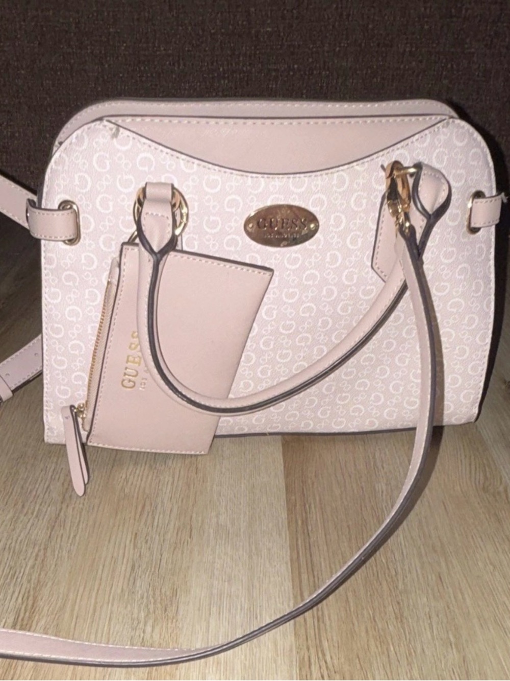 G by Guess Blush Pink Monogram Dome Crossbody
